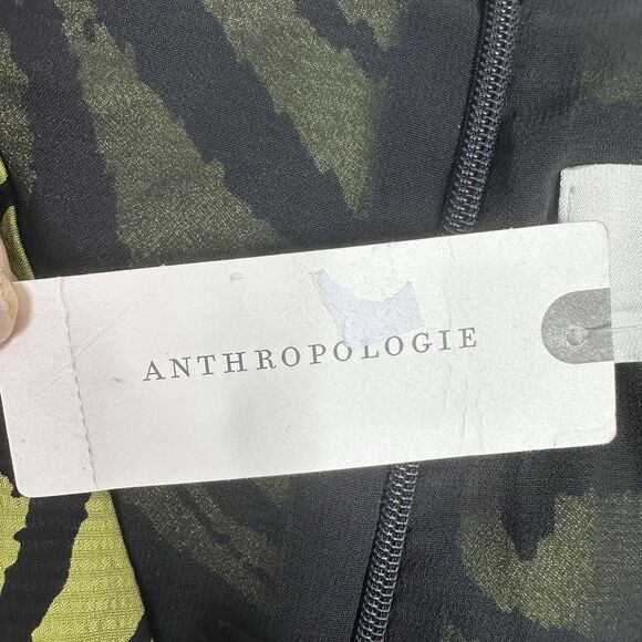 Anthropologie Exquise Wrap Blouse XL Green Black Tiger Print‎ NWT $190 - Picture 7 of 16
